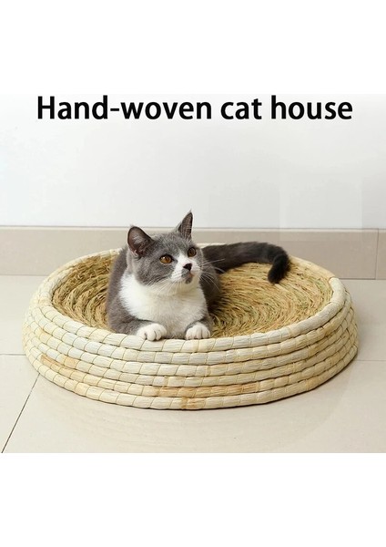 45CM Tarzı El Yapımı Kedi Yatak Scratcher Uyku Matı Evcil Hayvanlar Hasır Örgülü Yatak Yavru Kediler Evi Yuvarlak Catnip Taşlama Pençesi Oyuncak Pet Malzemeleri (Yurt Dışından)
