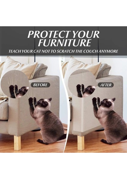 5 Adet Şeffaf Stil 14X47CM Kedi Çizilme Koruması Kanepe Kanepe Koruyucu Koruyucu Mobilya Için Kedi Çizilme Kovucu Ped Anti-Scratch Eğitim Bandı Kedi Için (Yurt Dışından)
