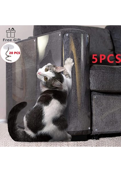 5 Adet Şeffaf Stil 14X47CM Kedi Çizilme Koruması Kanepe Kanepe Koruyucu Koruyucu Mobilya Için Kedi Çizilme Kovucu Ped Anti-Scratch Eğitim Bandı Kedi Için (Yurt Dışından)