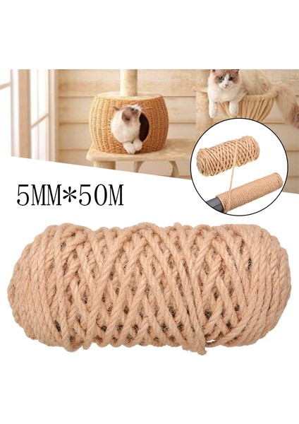 Pet Kedi Tırmalama Sonrası Pençe Bakımı Için Yedek Sisal Halat Pençe Bakımı Oyuncak Onarım Geleneksel Işleme Masa Ayakları Bağlama Halatı (Yurt Dışından)