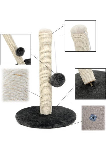 Siyah Stil Pet Oyuncak Yükseklik Sisal Kedi Kediler Için Tırmalama Direkleri Yavru Kedi Tırmanma Direği Atlama Kulesi Oyuncak Top ile Isırmaya Dayanıklı Pet Oyuncak (Yurt Dışından) fırsatları
