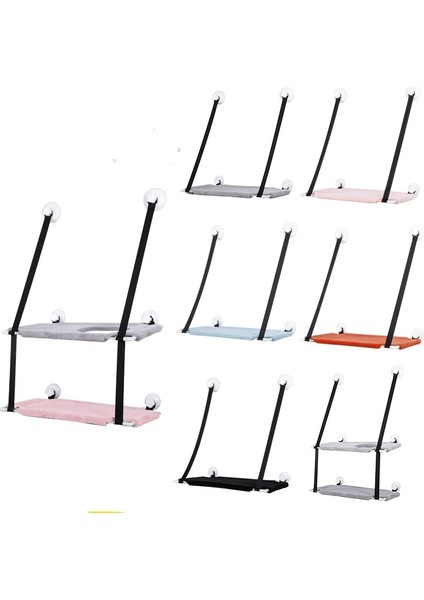 QA001L Stili Kedi Kumu Duvar Kedi Yatağı Pamuk Tek ve Çift Katmanlı Kedi Tırmanma Çerçevesi Pet Malzemeleri Vantuz Pencere, Kedi Çerçeve Yatağı QA001 (Yurt Dışından) fırsatları
