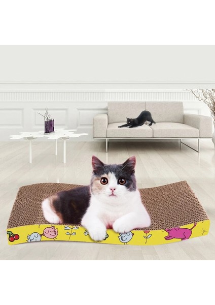 C Stili Büyük Pet Kedi Tırmalama Oluklu Mukavva Taşlama Pençe Plaka Catnip Kağıt Ped Tırmanma Çerçeve Kazıyıcı Mat Kedi Oyuncak Tırmalama (Yurt Dışından) fiyatları