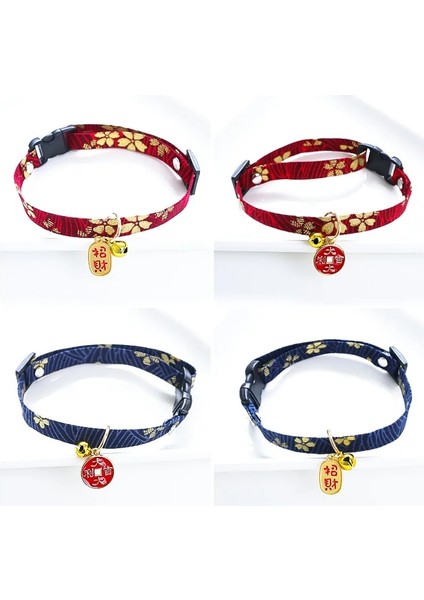 Tongbi Tarzı 18-32 cm Yeni Çin Tarzı Kedi Köpek Tasması Ayarlanabilir Pet Şanslı Sağlık Nimet Yaka Kolye Nakış Baskı Yavru Köpek Aksesuarları (Yurt Dışından)