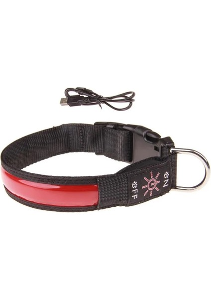 R Tarzı L Boyutu Pet USB Şarj LED Anti-Kayıp Aydınlık Yaka cm Pet Köpek Tasması Gece Köpek Tasmaları Parlayan Aydınlık Köpek Aksesuarları (Yurt Dışından)