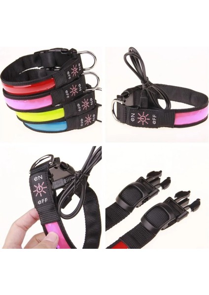 R Tarzı L Boyutu Pet USB Şarj LED Anti-Kayıp Aydınlık Yaka cm Pet Köpek Tasması Gece Köpek Tasmaları Parlayan Aydınlık Köpek Aksesuarları (Yurt Dışından) modelleri