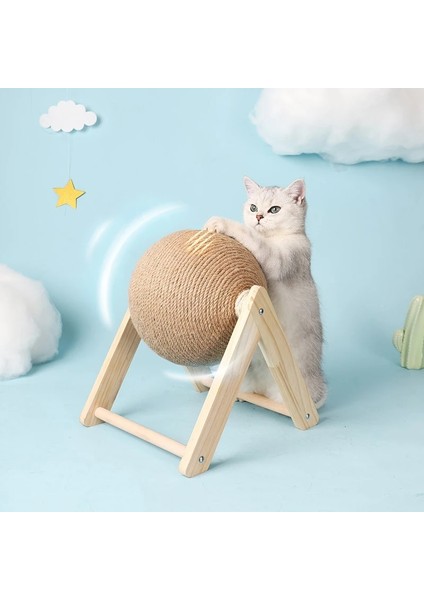 V Tipi Orta Stil Kedi Etkileşimli Tırmalama Topu Oyuncak Sisal Halat Top Tahtası Taşlama Paws Aşınmaya Dayanıklı Yavru Pet Scratcher Mobilya Malzemeleri (Yurt Dışından) fiyatları
