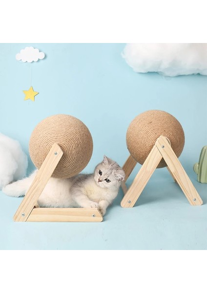 V Tipi Orta Stil Kedi Etkileşimli Tırmalama Topu Oyuncak Sisal Halat Top Tahtası Taşlama Paws Aşınmaya Dayanıklı Yavru Pet Scratcher Mobilya Malzemeleri (Yurt Dışından) indirimleri