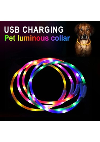 Pembe Tarzı 70CM USB Işıklı Evcil Hayvan Tasması Şarj Edilebilir Yanıp Sönen Gece Köpek Tasmaları LED Işık USB Şarj Köpek Tasması Parlayan Flaş Yaka Dropship (Yurt Dışından)