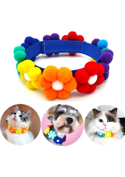 No.7 Tarzı S30-35CM Çiçek El Yapımı Köpek Kolye Renkli Yaka Kediler Için Gökkuşağı Manuel Kedi Yaylar Köpek Aksesuarları Yorkie Chihuahua Yılbaşı Hediyeleri (Yurt Dışından) fiyatları