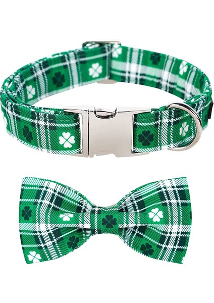 Tasma Tarzı Xl Boyutu Benzersiz Stil Paws St Patricks Günü Köpek Tasması Papyonlu Köpek Papyonu Yaka Köpekler ve Kediler Için Metal Tokalı (Yurt Dışından) fiyatları