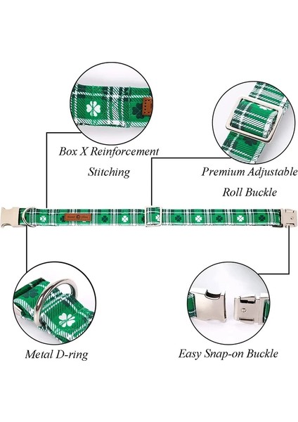 Tasma Tarzı Xl Boyutu Benzersiz Stil Paws St Patricks Günü Köpek Tasması Papyonlu Köpek Papyonu Yaka Köpekler ve Kediler Için Metal Tokalı (Yurt Dışından) fırsatları