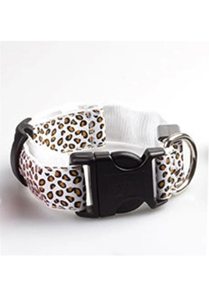 Beyaz Stil Xl Boyutu LED Leopar Köpek Yaka Aydınlık Gece Güvenlik Işığı Yanıp Sönen Parlayan Köpek Yaka Karanlıkta Mascotas Pet Köpek Kedi Köpek Tasmaları (Yurt Dışından)
