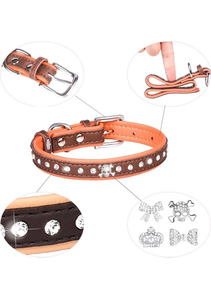 No.19 Tarzı Xs Boyutu Rahat Süet Fiber Kristal Köpek Tasması Glitter Rhinestone Köpek Tasmaları Çinko Alaşım Toka Yaka Küçük Köpekler Kediler Için Xs (Yurt Dışından) indirimleri