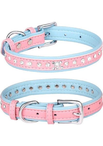 No.16 Stili Xs Boyutu Rahat Süet Fiber Kristal Köpek Tasması Glitter Rhinestone Köpek Tasmaları Çinko Alaşım Toka Yaka Küçük Köpekler Kediler Için Xs (Yurt Dışından)