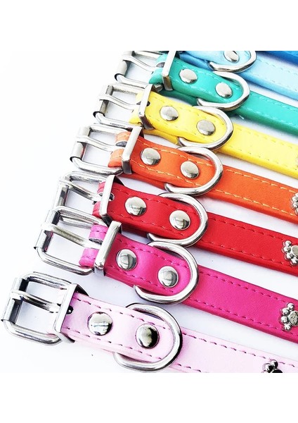 Gümüş Tarzı M Boyutu Deri Çivili Köpek Tasması Ayarlanabilir Pu Perçinler Küçük Orta Yavru Köpekler Kedi Kayış Yaka Çivili Perçinler Pet Kolye Aksesuarları (Yurt Dışından) indirimleri