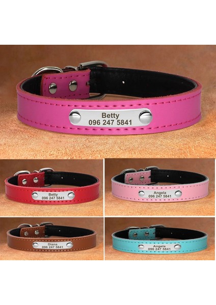 Kırmızı Stil Xs Boyutu Deri Köpek Tasması Kişiselleştirilmiş Köpekler Kedi Köpek Yaka Yumuşak Yastıklı Yaka Küçük Orta Doguahua Yorkshire Özel Ad (Yurt Dışından) modelleri