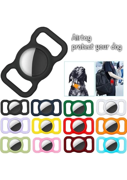 Siyah Stil Evcil Hayvan Ürünleri Köpek Kedi Anti-Kayıp Aydınlık Silikon Kılıf Apple Airtags Için Kapak Evcil Hayvan Yaka Gps Takip Cihazı Koruyucu Apple Airtag Için (Yurt Dışından)