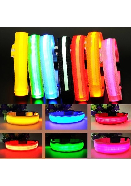 Sarı Stil L Boyutu LED Köpek Tasma ve Yaka Parlayan 3 Mod Pet Halat Gece Güvenliği Küçük Orta Büyük Köpekler Için Ayarlanabilir Naylon Kurşun Işıklı Yaka (Yurt Dışından) fiyatları