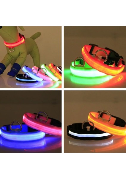Sarı Stil L Boyutu LED Köpek Tasma ve Yaka Parlayan 3 Mod Pet Halat Gece Güvenliği Küçük Orta Büyük Köpekler Için Ayarlanabilir Naylon Kurşun Işıklı Yaka (Yurt Dışından) modelleri
