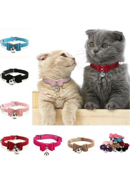 Sarı Tarzı Sevimli Kedi Yaka Küçük Yavru Kedi Tasmaları Kadife Yay Yavru Kedi Yaka Ilmek Kolye Çan ile Köpekler Kediler Için Evcil Hayvan Aksesuarları (Yurt Dışından)