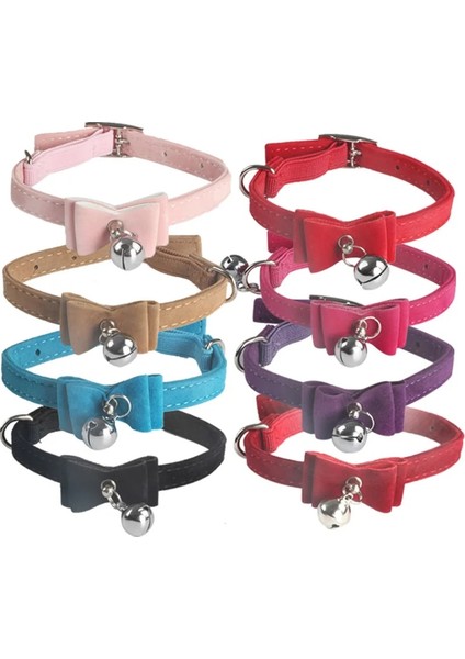 Sarı Tarzı Sevimli Kedi Yaka Küçük Yavru Kedi Tasmaları Kadife Yay Yavru Kedi Yaka Ilmek Kolye Çan ile Köpekler Kediler Için Evcil Hayvan Aksesuarları (Yurt Dışından)