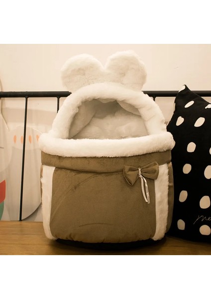 Kahverengi Tarzı S Beden 2022 Kış Sıcak Sevimli Pet Peluş Taşıma Çantası Küçük Kedi Köpekler Sırt Çantası Açık Seyahat Için Pet Asılı Göğüs Çantaları 6kg Yük Taşıyan (Yurt Dışından)