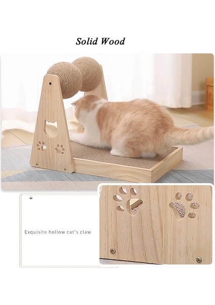 No.4 Tarzı Kedi Scratcher Direği Katı Ahşap Sisal Top Döner Tabla Pençeleri Eziyet Kedi Oyuncakları Interaktif Yavru Kedi Kazıma Tahtası (Yurt Dışından) modelleri