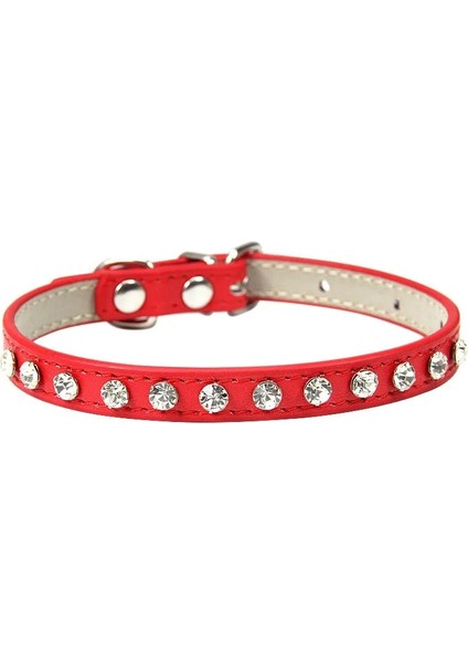 Kırmızı Stil Xs Boyutu 12 Renk Bling Rhinestone Pu Deri Yaka Köpek Kedi Evcil Hayvan Aksesuarları Kristal Elmas Köpek Yaka ve Tasma Küçük Köpekler Için (Yurt Dışından)