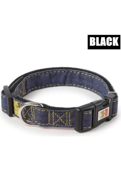 Siyah Stil 2,0 cm Ets Denim Jean Naylon Kedi Yaka Ayarlanabilir Evcil Hayvan Tasmaları Yavru Evcil Hayvan Malzemeleri Aksesuarları Küçük Orta Büyük Dogze (Yurt Dışından)