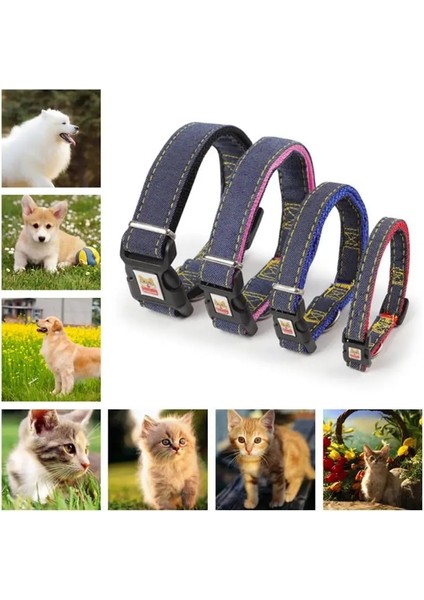 Siyah Stil 2,0 cm Ets Denim Jean Naylon Kedi Yaka Ayarlanabilir Evcil Hayvan Tasmaları Yavru Evcil Hayvan Malzemeleri Aksesuarları Küçük Orta Büyük Dogze (Yurt Dışından) fiyatları