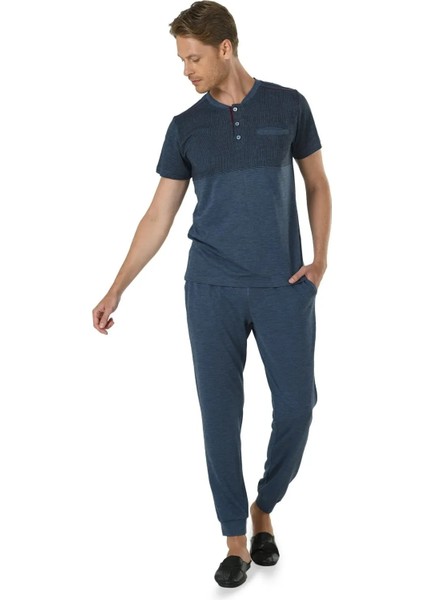 Kısa Kol Yumuşak Dokulu Erkek Pijama Takım 15108