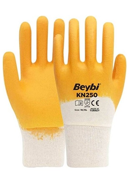 KN250 Pamuk Astarlı Nitril Kaplı Iş Eldiveni No:10 Xlarge 288 Çift (1 Koli) fiyatları