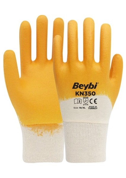 KN350 Pamuk Astarlı Nitril Kaplı Iş Eldiveni No:10 Xlarge 1 Çift