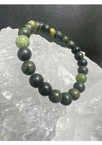 Sertifikalı Serpantin Doğal Taş Bileklik Aaa Kalite Hediyli