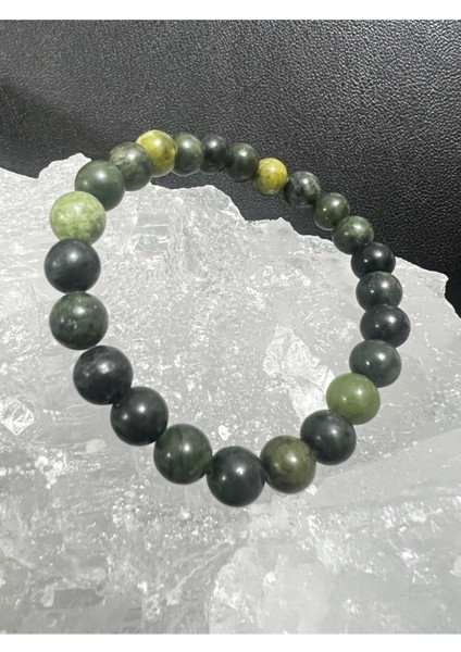 Sertifikalı Serpantin Doğal Taş Bileklik Aaa Kalite Hediyli modelleri