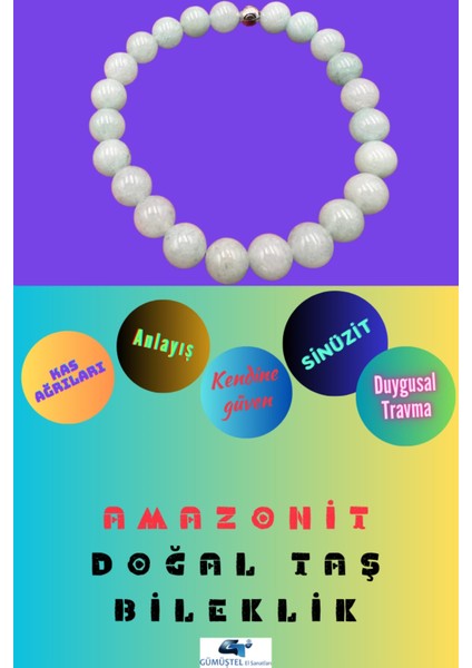 Sertifikalı Amazonit Doğal Taş Bileklik 8 mm Sürpriz