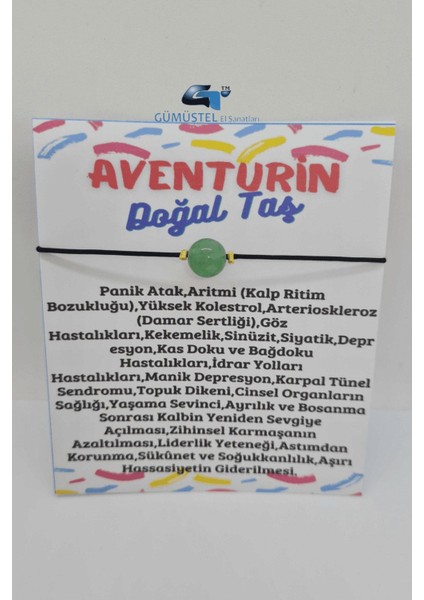 Sertifikalı Aventurin Doğal Taş Bileklik Ayarlamalı Ip Kilit Sistemi modelleri