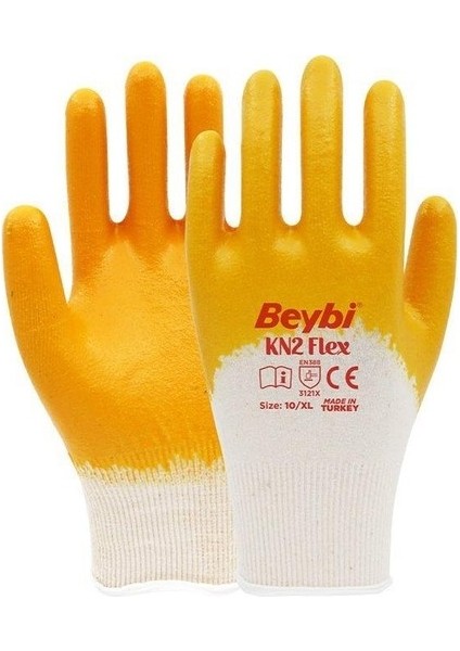 Kn2 Flex Likralı Pamuk Astarlı Nitril Kaplı Iş Eldiveni No:10 Xlarge 288 Çift (1 Koli)