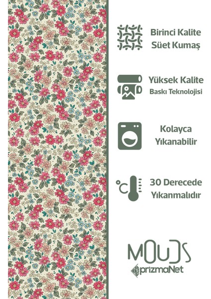 Süet Kumaş Retro Çiçek Desenli Mutfak Önlüğü, Aşçı Önlüğü, Garson Önlüğü modelleri