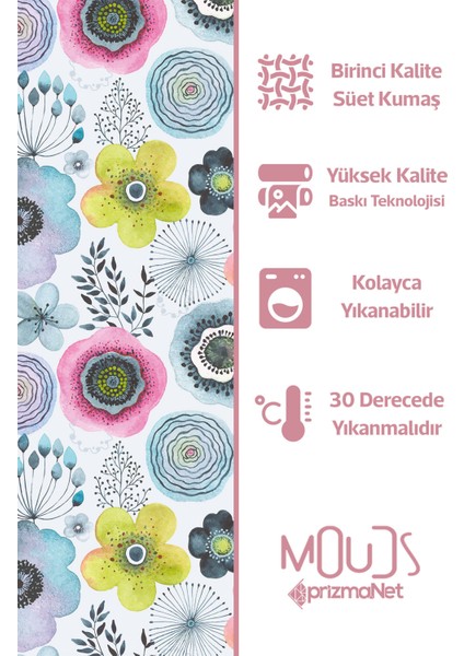 Süet Kumaş Su Çiçeği Desenli Mutfak Önlüğü, Aşçı Önlüğü, Garson Önlüğü