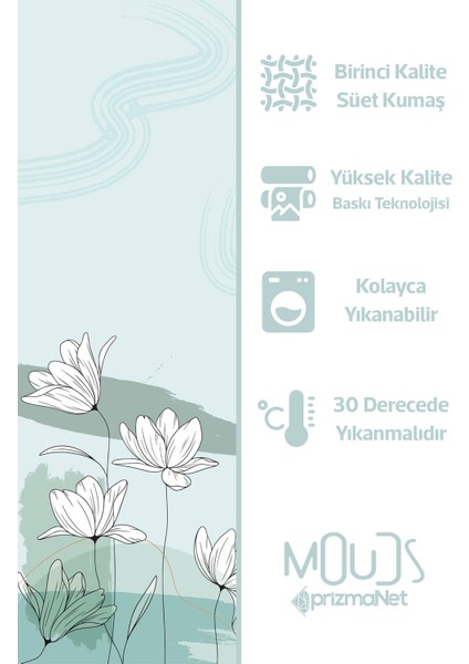 Süet Kumaş Poppy Soft 1 Desenli Mutfak Önlüğü, Aşçı Önlüğü, Garson Önlüğü