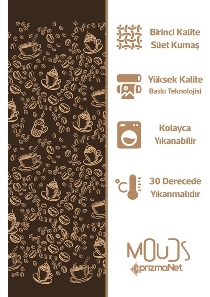 Süet Kumaş Kahve Desenli Mutfak Önlüğü, Aşçı Önlüğü, Garson Önlüğü
