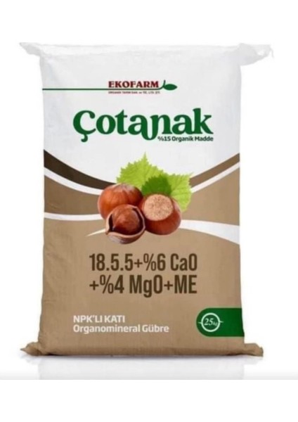 Ekofarm Çotanak 18-5-5 (+15 Organik Madde+ 6 Ca + 4 Mg + Çinko ) 25 kg Gübre