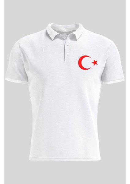 Polo Yaka Ay Yıldızlı Kısa Kollu 23 Nisan T-Shirt