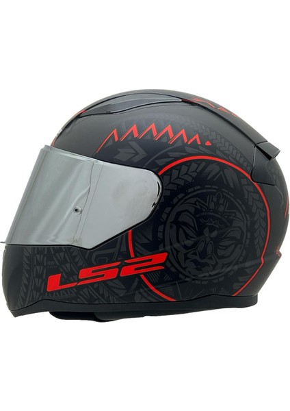 Rapıd 2 Race Takaroa Mat Siyah-Kırmızı Kask Gri Cam