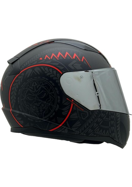 Rapıd 2 Race Takaroa Mat Siyah-Kırmızı Kask Gri Cam
