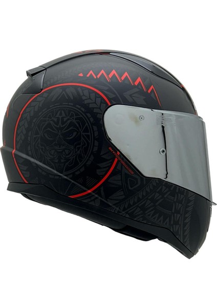 Rapıd 2 Race Takaroa Mat Siyah-Kırmızı Kask Gri Cam