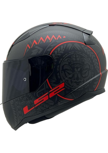 Rapıd 2 Race Takaroa Mat Siyah-Kırmızı Kask Siyah Cam