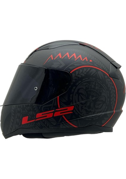 Rapıd 2 Race Takaroa Mat Siyah-Kırmızı Kask Siyah Cam